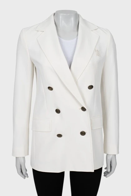 White double-breasted jacket
