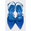 Blue pointed toe shoes
