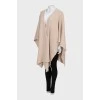 Beige poncho without fastening