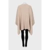 Beige poncho without fastening