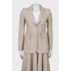 Beige suit jacket and skirt