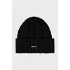 Knitted hat with silver logo