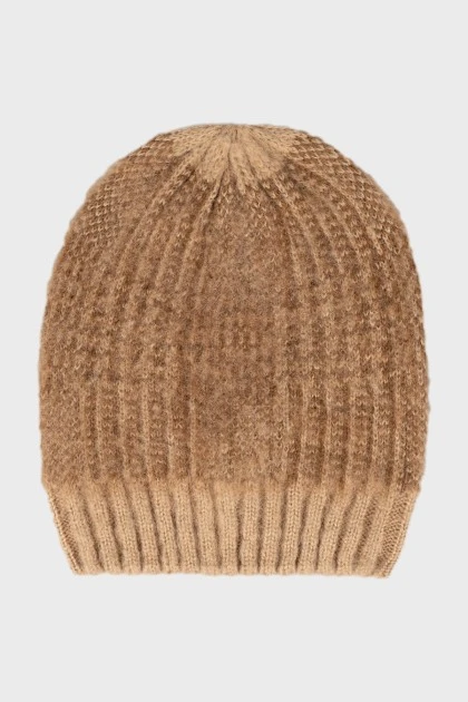 Light brown knitted hat