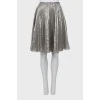 Silver pleated midi skirt
