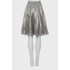 Silver pleated midi skirt