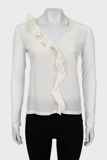 White blouse with frill