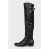 Mid-heel leather boots