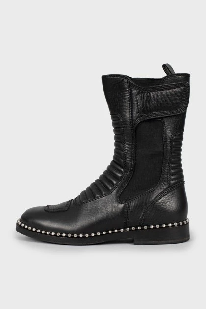 Leather boots with Velcro