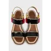 Lacquered sandals with wooden heels