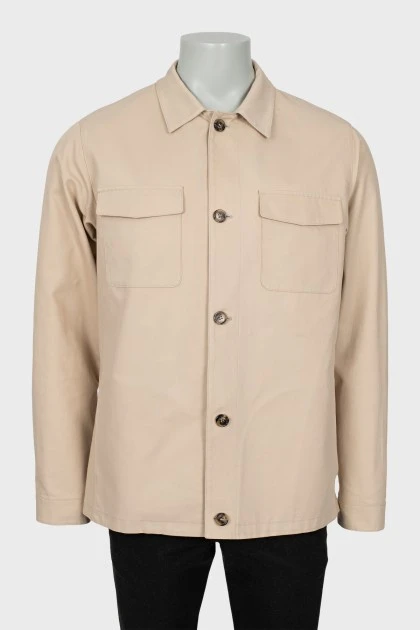 Men's beige jacket with pockets