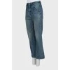 Straight-leg jeans with crease stitching