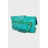 Mixed color leather clutch