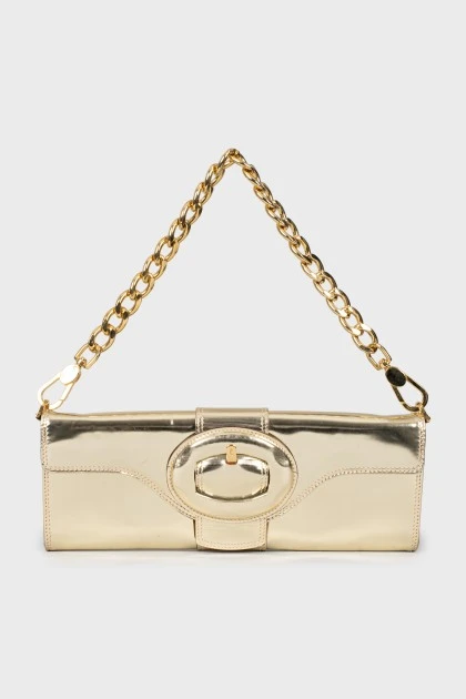 Gold-tone shoulder bag with chain