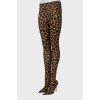 Textile boots in animal print
