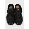 Black suede and leather sneakers
