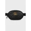 Bag Black Matelassé Leather GG Marmont