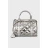 Silver bag with brand logo