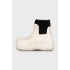 Chunky black and white boots
