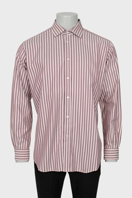 Men's diagonal striped shirt