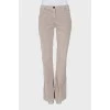 Mid-rise velor trousers