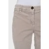 Mid-rise velor trousers