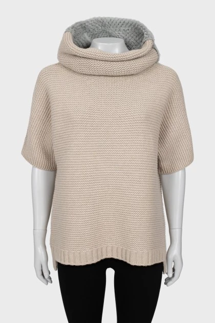 Cowl-neck knitted sweater
