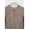 Tweed jacket with silver hardware