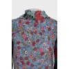 Floral blouse with ties