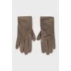Leather gloves with perforations