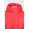Cropped pink down jacket with hood