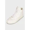 White leather high-tops