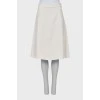White A-line midi skirt