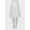 White A-line midi skirt