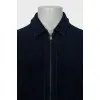 Men's blue cardigan with zipper