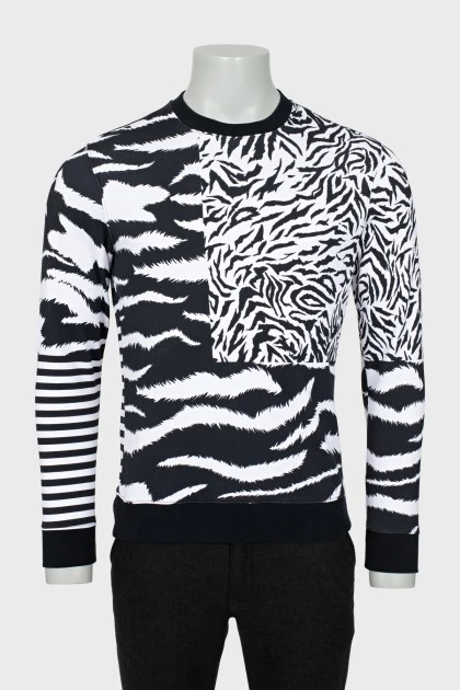 Men's sweatshirt in a combined print