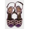 Purple suede sandals