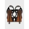 Leather sandals with wooden heels