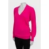 Pink V-neck pullover