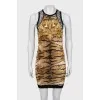 Animal print dress with lace