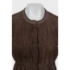 Brown cashmere and suede T-shirt
