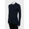 Blue long sleeve cotton and silk