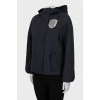 Black straight-fit jacket with hood