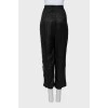 Elastic trousers with lurex