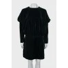 Velor dress with batwing sleeve