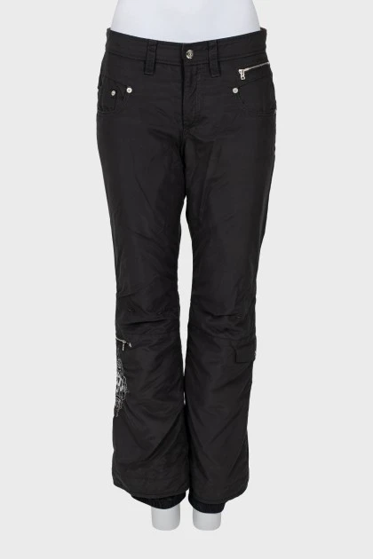 Ski trousers with embroidery