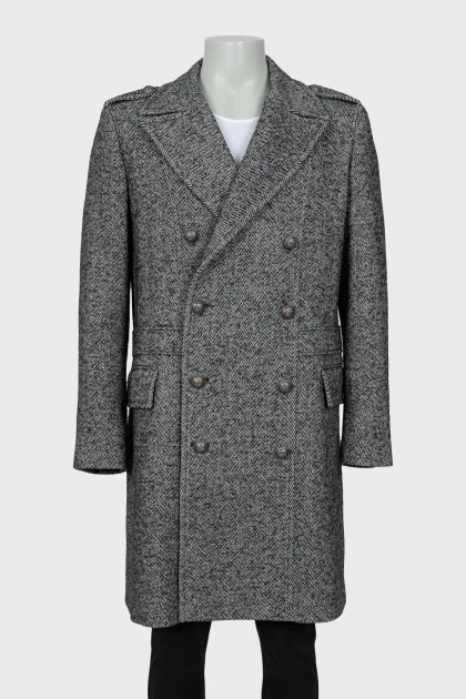 Men's coat in fine print