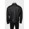 Men's leather jacket with buttons