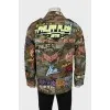 Men's jacket with print and patches