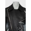 Men's leather jacket with print