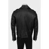 Men's leather jacket with pockets
